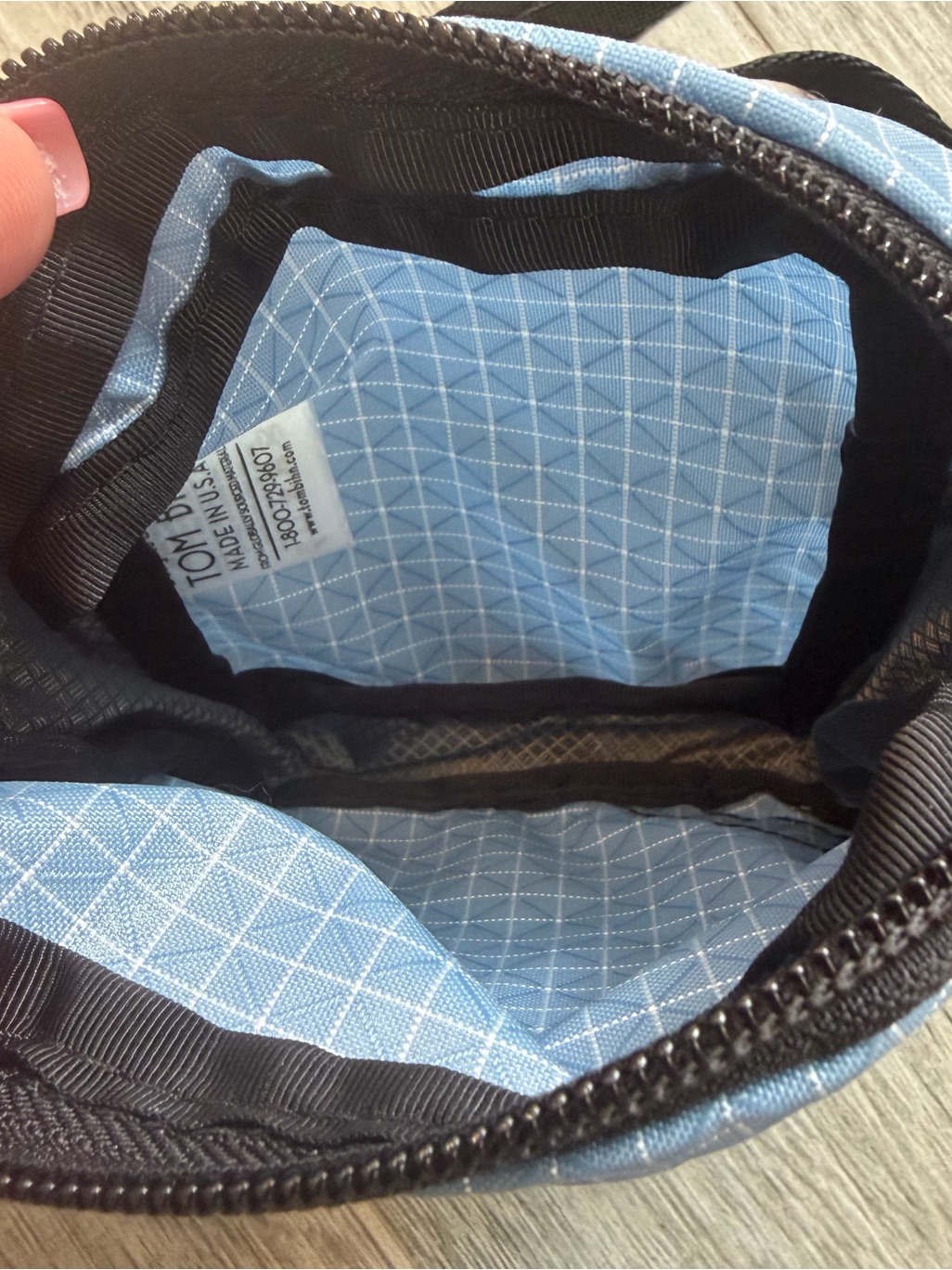 Tom Bihn Acuity Rare Light Blue 200d Halcyon Cublet Crossbody Bag Rip Stop Usa — image 5 of 7